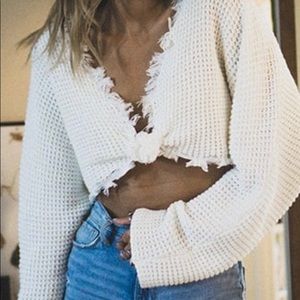 Frayed knit sweater